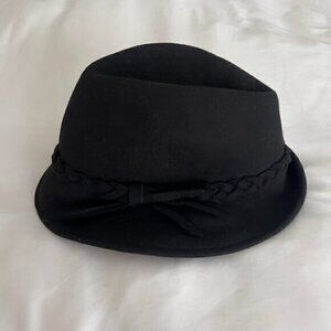 Vintage Wool Fedora with Braided Trim